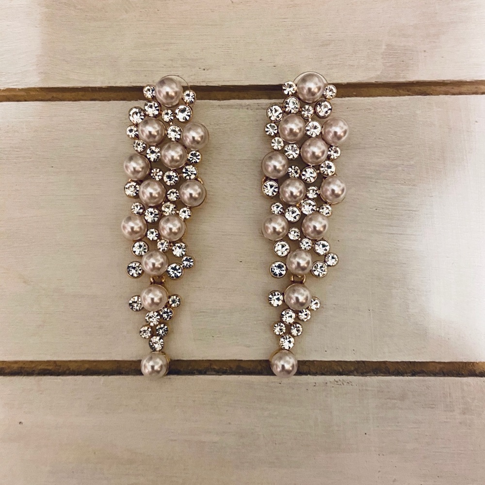 Pearl Rhinestone Earrings